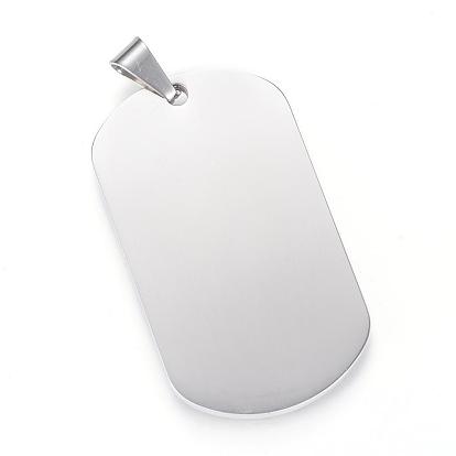 304 Stainless Steel Stamping Blank Tag Pendants, Double Side Polished, Oval