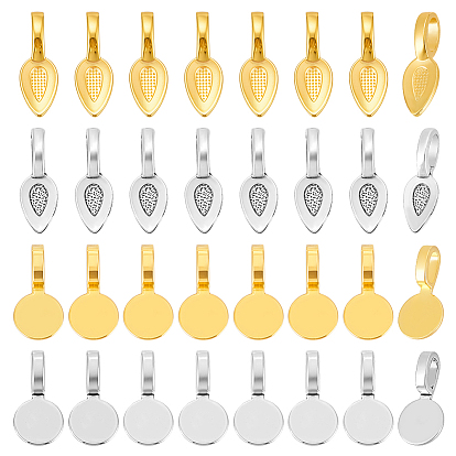 120 шт 4 стили тибетский стиль сплав клеевой плоский площадку дужки, без свинца и без кадмия