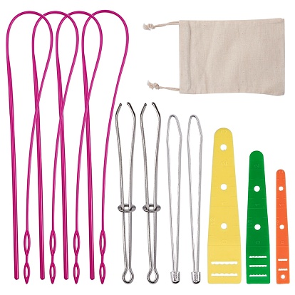 Gorgecraft Sewing Tools, with Plastic Elastic Threaders Wear Elastic Band Tool Sets, Drawstring Bags and Stainless Steel Drawstring Threader with Tweezers Steel Bodkin