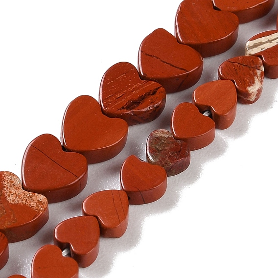 Натуральные красные яшмы бусы пряди, сердце