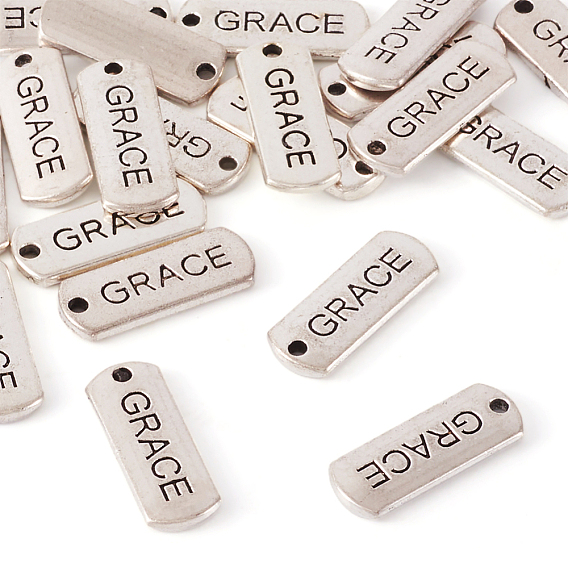 20 прямоугольные подвески из сплава в тибетском стиле, со словом благодати, без кадмия и без свинца