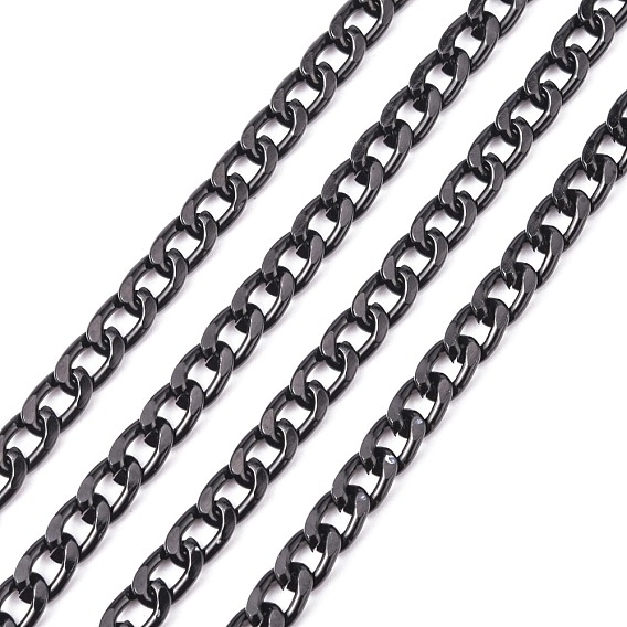 Aluminum Twisted Chains Curb Chains, Unwelded, Ovla, 10x6x2mm