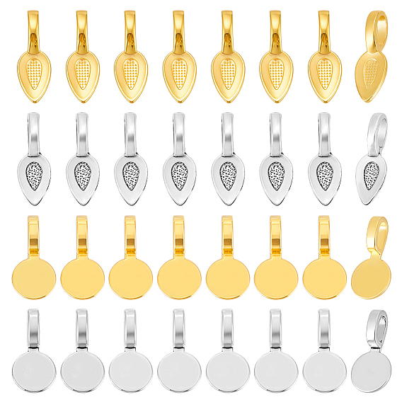 120 шт 4 стили тибетский стиль сплав клеевой плоский площадку дужки, без свинца и без кадмия