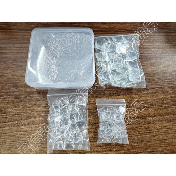 150Pcs 3 Styles Transparent Glass Square Cabochons