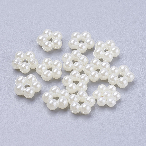 Acrylic Pearl Cabochons, Dyed, Flower, 9x4mm
