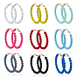 9 Pairs 9 Colors Acrylic Hoop Earrings, Golden