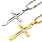 201 из нержавеющей стали крест кулон ожерелья, ожерелья из коробчатых цепочек для женщин и мужчин