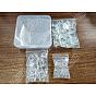 150Pcs 3 Styles Transparent Glass Square Cabochons
