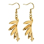 Ion Plating(IP) 304 Stainless Steel Earrings for Women, Leaf