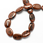 Flat Oval Gemstone Natural Mahogany Obsidian Stone Beads Strands, 18x13x6mm, Hole: 2mm, about 22pcs/strand, 15.7 inch