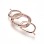 Brass Micro Pave Cubic Zirconia Links Connectors, Oval, Colorful