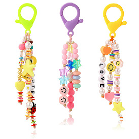 Adorable Smiling LOVE Letter Keychain for Best Friends and Couples Backpack Decoration Gift