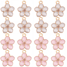 40 шт 2 цвета позолоченные подвески из сплава с эмалью, цветок