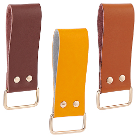 Gorgecraft 3Pcs 3 Colors Leather Belt Clips, Measuring Tape Clip, Tool Belt Tape Measure Holder, with Alloy Buckle for Tape Measure, Drills, Clipped Tools