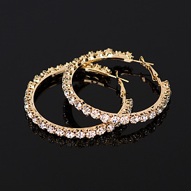 Geometric Single Row Diamond Stud Earrings for Women (E029)