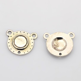 Tibetischer Stil Legierung Verbinder/Normale Links, Bleifrei und cadmium frei, Flachrund
