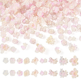 200 piezas de cabujones de resina con forma de flor y mariposa, para la fabricación de la joyería, con polvo del brillo