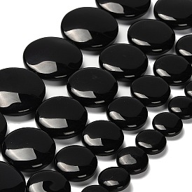 Природные обсидиана бисер нитей, плоско-круглые