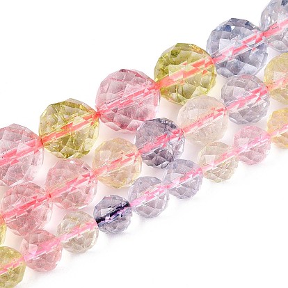 К 9 нити стеклянных бусин, имитация драгоценных камней, круглые, граненые