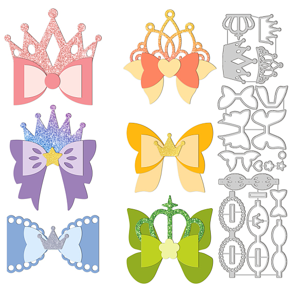 Углеродистая сталь разрезает трафареты, для diy scrapbooking, Фотоальбом, декоративная бумага для тиснения, цвет нержавеющей стали, узор короны и банта