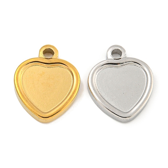 304 Настройки кабошон из нержавеющей стали кулон, сердце