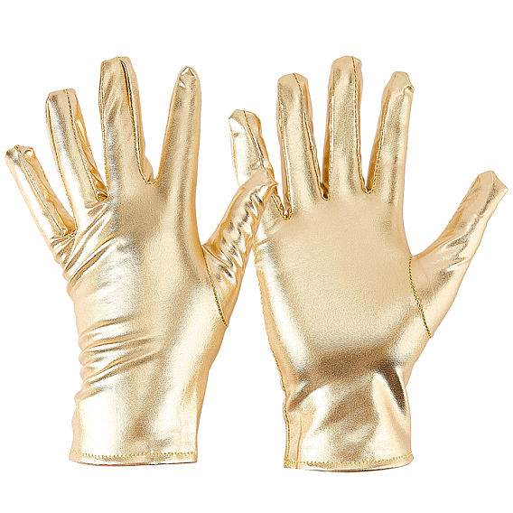 Женские блестящие перчатки из искусственной кожи