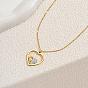Женское ожерелье с подвеской из нержавеющей стали с кубическим цирконием, сердце