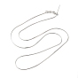 925 Sterling Silver Chain Necklaces, with Slider Stopper Beads and Spring Ring Clasps, with 925 Stamp