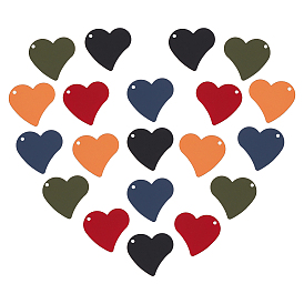 30Pcs 5 Colors Iron Enamel Plated Pendants, Heart