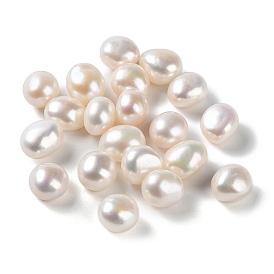 Culture des perles perles d'eau douce naturelles, deux faces polies, sans trou, ovale