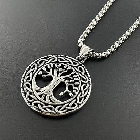 Кулон «Дерево жизни» с полым деревом жизни 304 ожерелье из нержавеющей стали в стиле панк