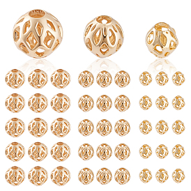 90 шт 3 стили латунные бусины, полый круглый