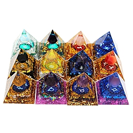 Генераторы энергии смолы оргонитовой пирамиды, чипсы из натуральных драгоценных камней рейки внутри для украшения стола домашнего офиса