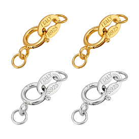 4 шт. 2 цвета s925 застежки-кольца из стерлингового серебра, с прыжковым кольцом и замшевой тканью, квадратная салфетка для полировки серебра