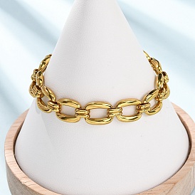 304 браслеты-цепочки из прямоугольных звеньев нержавеющей стали для женщин