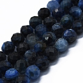 Brins de perles de kyanite naturelles teintes et chauffées, à facettes (64 facettes), ronde