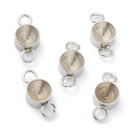 202 Настройки горный хрусталь из нержавеющей стали разъем, для заостренного горного хрусталя, плоско-круглые