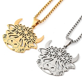 201 подвесные из нержавеющей стали ожерелья, крупный рогатый скот