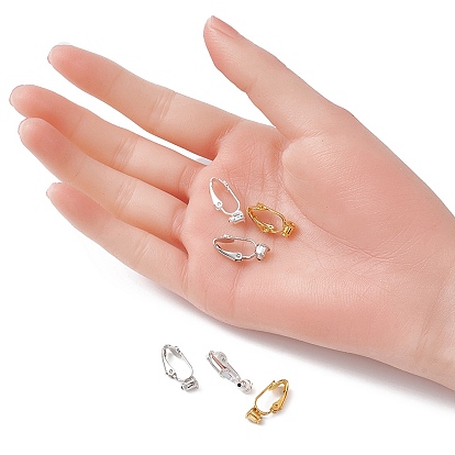 6Pcs 3 Colors Brass Clip-on Earring Converters Findings, for Non-Pierced Ears, Nickel Free