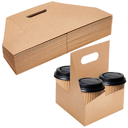 40 шт. бумажные пакеты для кофейных чашек с ручками-дырочками