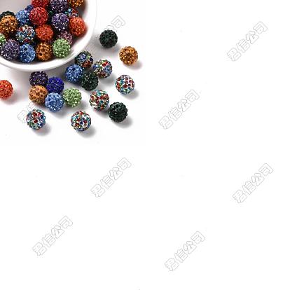 30pcs pflastern Discokugelperlen, Polymer Ton Strass Perlen, Runde