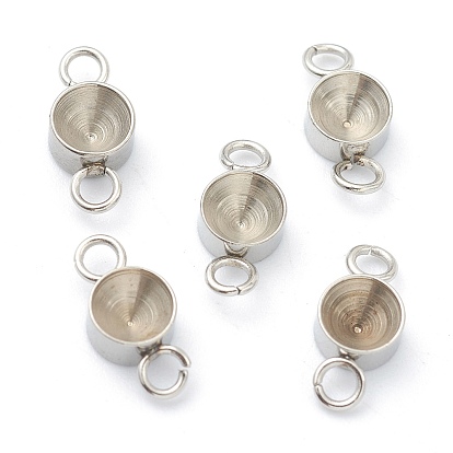 202 Настройки горный хрусталь из нержавеющей стали разъем, для заостренного горного хрусталя, плоско-круглые