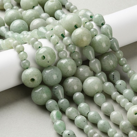 Природные китайский нефрит бисер пряди, 3 дыра гуру шарики, для буддийского ювелирное, T-просверленные бусы