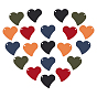 30Pcs 5 Colors Iron Enamel Plated Pendants, Heart