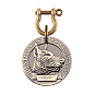Brass Pendants, Flat Round with Dog Prints, Pet Tags
