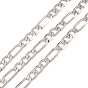 Brass Figaro Chains, Soldered, with Spool, Long-Lasting Plated, Rack Plating, Lead Free & Cadmium Free