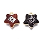 Printed Alloy Pendants, Rack Plating, Star Charms, Cadmium Free & Nickel Free & Lead Free, Golden