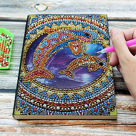 Fish DIY Diamond Painting Notebook Kits, with Resin Rhinestones, Diamond Sticky Pen, Tray Plate and Glue Clay