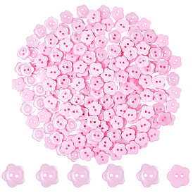 200шт 2-отверстие смоляные кнопки, цветок