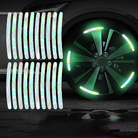 Luminous Plastic Waterproof Car Stickers, Self-Adhesive Decals, Glow in Dark, for Vehicle Wheel Decoration, Rectangle